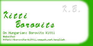 kitti borovits business card